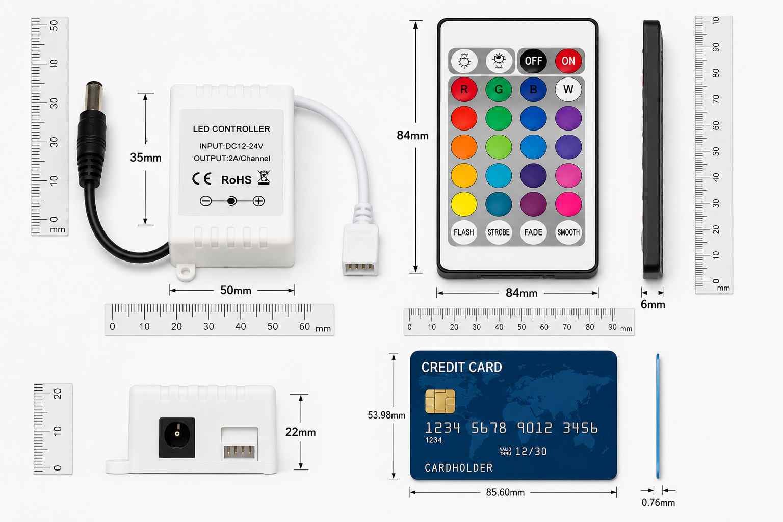 Párování IR kontroléru s RGB LED páskem tlačítky OFF, FLASH, SMOOTH
